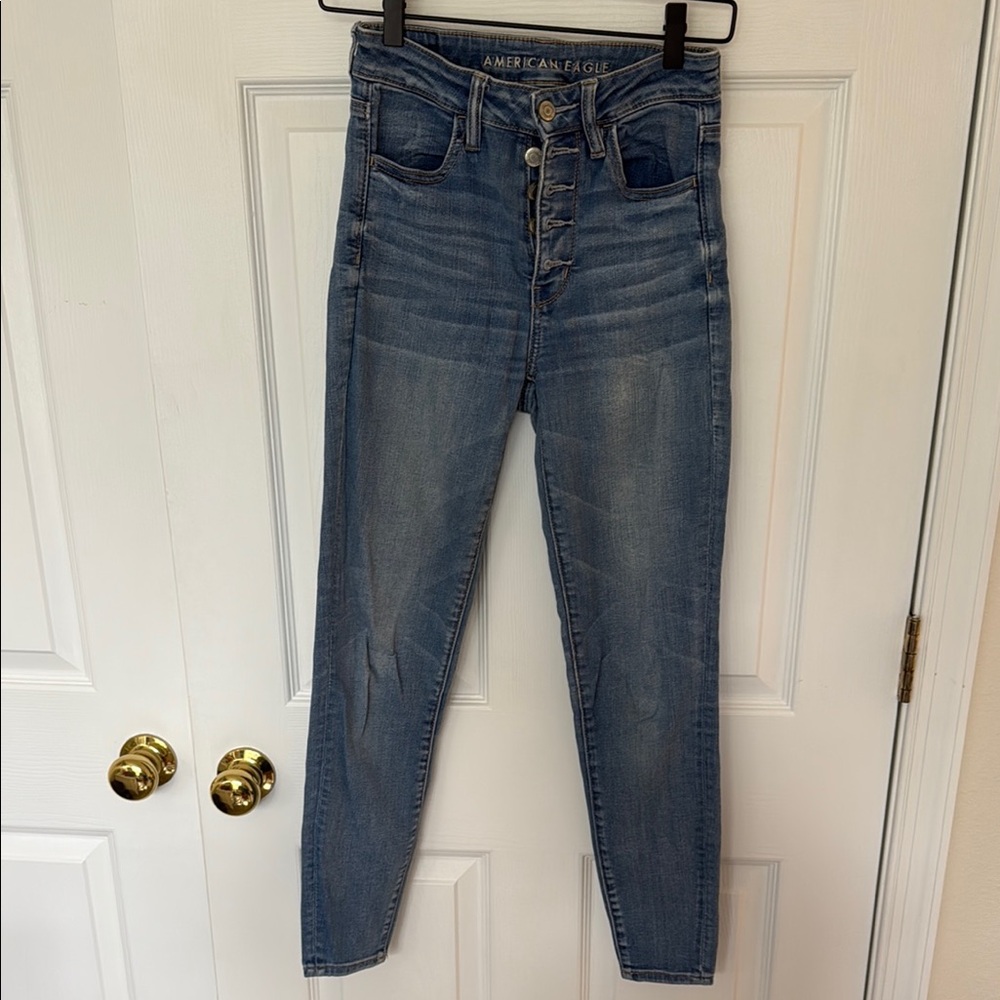 American Eagle Outfitters Super High Rise Jegging Blue Jeans